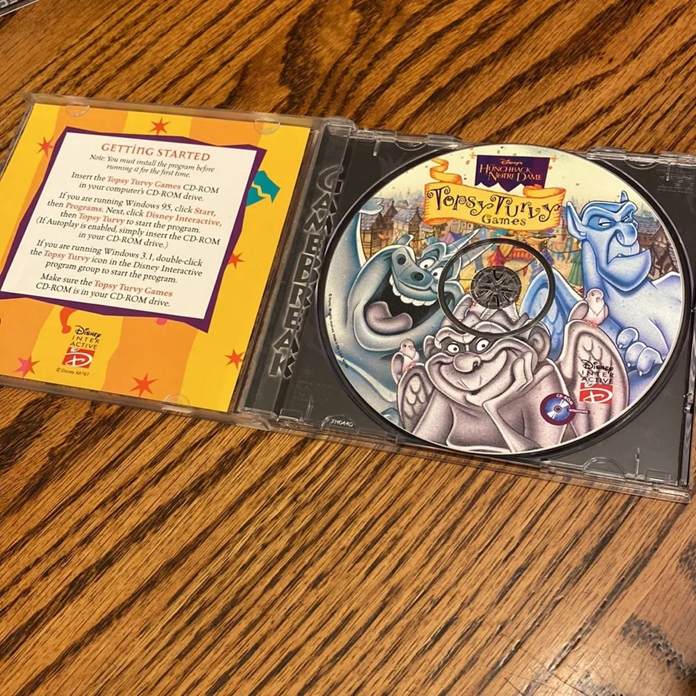 Vintage 90s Disney Hunchback of Norte Dame Topsy Turvy Games PC Gaming CD-ROM